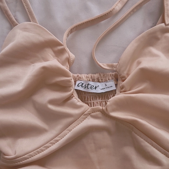 Beige ASTER midi dress, Small - Picture 6 of 6